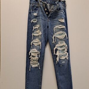 American Eagle Outfitters Blue Skinny Jeans Distressed